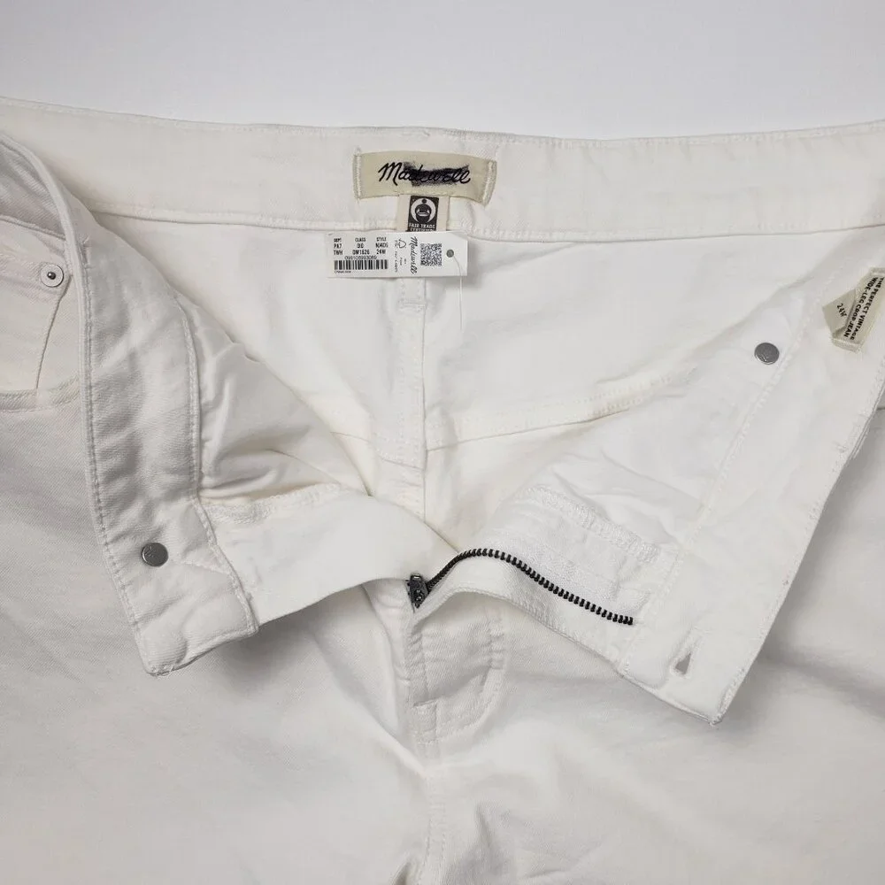 Madewell The Plus Perfect Vintage Wide-Leg Crop Jeans Womens Size 24W Tile White - Picture 3 of 16